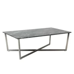 Paige Coffee Table - Black/Stainless Steel
