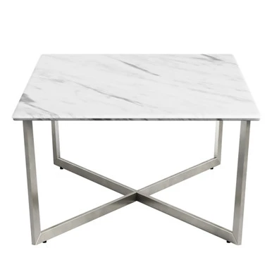 Paige Coffee Table - White/Stainless Steel 2 Paige Coffee Table - White/Stainless Steel - Image 2