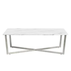 Paige Coffee Table - White/Stainless Steel 5 Paige Coffee Table - White/Stainless Steel -LOVESE Furniture Shop 010156245 65054.1690285983.386.513