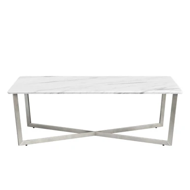 Paige Coffee Table - White/Stainless Steel 3 Paige Coffee Table - White/Stainless Steel - Image 3