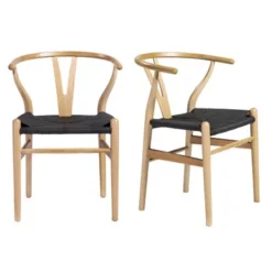 Tia Dining Chair Natural/Black - Set Of 2 -LOVESE Furniture Shop 013147587 26943.1690285894.386.513 1