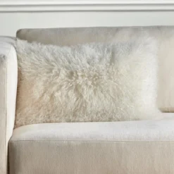 Mongolian Lumbar Pillow - White