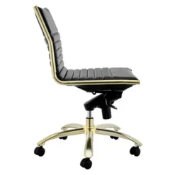 Darby Low Back Office Chair - Black/Brushed Gold -LOVESE Furniture Shop 603922981 3 55778.1690292089.386.513