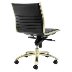 Darby Low Back Office Chair - Black/Brushed Gold -LOVESE Furniture Shop 603922981 4 12087.1690292089.386.513