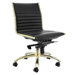 Darby Low Back Office Chair - Black/Brushed Gold -LOVESE Furniture Shop 603922981 87835.1690292088.386.513