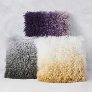 Ombre Mongolian Pillow 22" - Grey/Charcoal 2 Ombre Mongolian Pillow 22" - Grey/Charcoal - Image 2