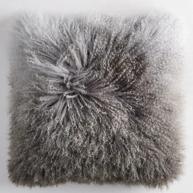 Ombre Mongolian Pillow 22" - Grey/Charcoal 6 Ombre Mongolian Pillow 22" - Grey/Charcoal - Image 6
