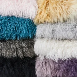 Ombre Mongolian Pillow 22" - White/Gold -LOVESE Furniture Shop 940159916 4 94571.1690271937.386.513