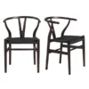 Tia Dining Chair Walnut/Black - Set Of 2
