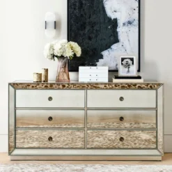 Omni Mirrored 6 Drawer Chest -LOVESE Furniture Shop webimage 014775920 rv