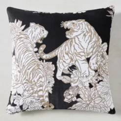 Senshi Tiger Pillow 22" - Black