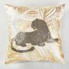 Mosaic Jaguar Pillow 20" - Gold