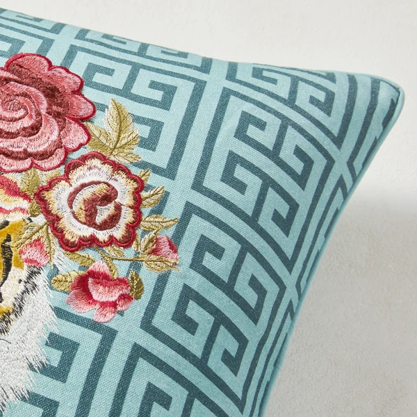 Jungle Queen Pillow 22" - Cerulean 3 Jungle Queen Pillow 22" - Cerulean - Image 3