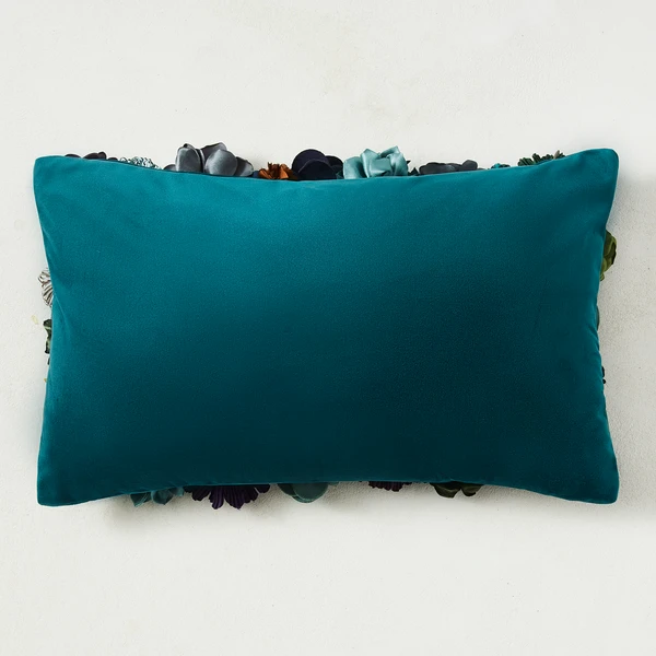 Posy Lumbar Pillow - Cerulean 2 Posy Lumbar Pillow - Cerulean - Image 2