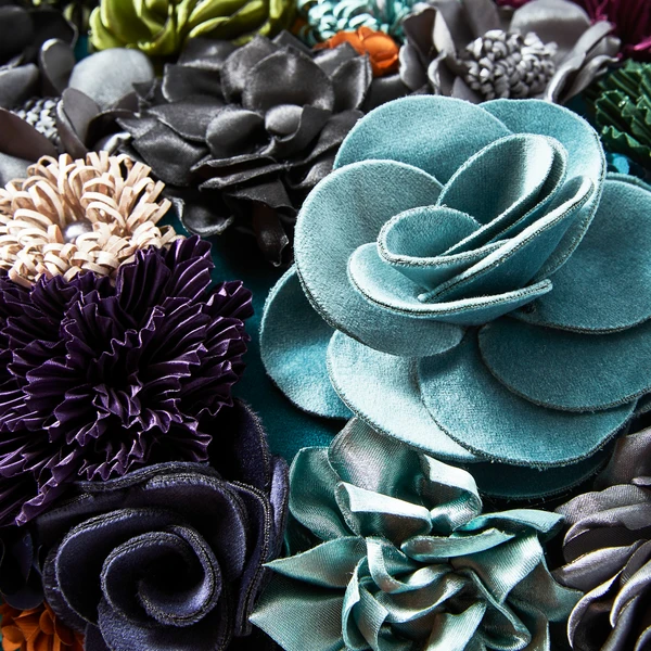 Posy Lumbar Pillow - Cerulean 4 Posy Lumbar Pillow - Cerulean - Image 4