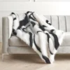 Marble Oversized Throw - Black/White