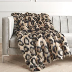 Leopard Oversized Throw - Black