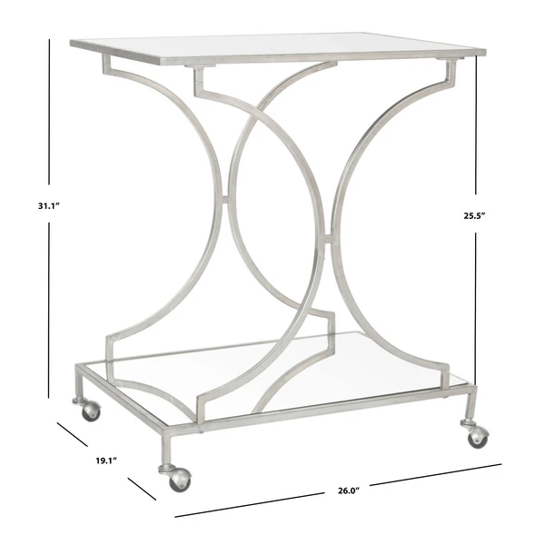 Arden Bar Cart - Silver 4 Arden Bar Cart - Silver - Image 4