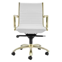 Darby Low Back Office Chair - White/Gold -LOVESE Furniture Shop webimage 120130937 2 jpg