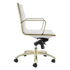 Darby Low Back Office Chair - White/Gold -LOVESE Furniture Shop webimage 120130937 3 jpg