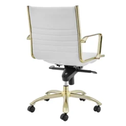 Darby Low Back Office Chair - White/Gold -LOVESE Furniture Shop webimage 120130937 4 jpg