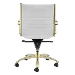 Darby Low Back Office Chair - White/Gold -LOVESE Furniture Shop webimage 120130937 5 jpg