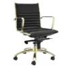 Darby Low Back Office Chair - Black/Gold