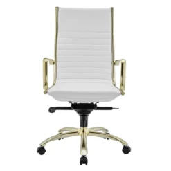 Darby High Back Office Chair - White/Gold -LOVESE Furniture Shop webimage 120174437 2 jpg
