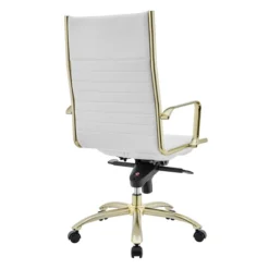 Darby High Back Office Chair - White/Gold -LOVESE Furniture Shop webimage 120174437 4 jpg