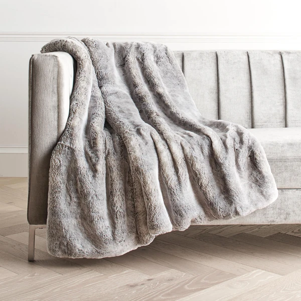 Chinchilla Throw - Grey 1 Chinchilla Throw - Grey