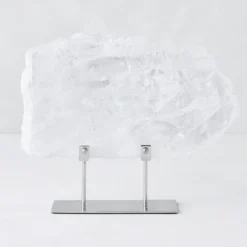 Selenite Slab On Metal Stand