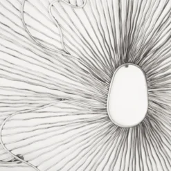 Large Poppy Flower Wall Decor - Silver/Black -LOVESE Furniture Shop webimage 162120419 2 jpg