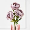 Dusty Purple Open Peony - Set Of 3