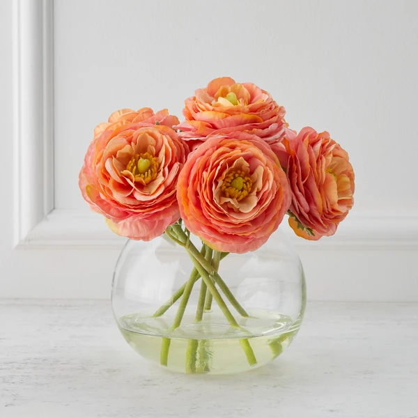 Ranunculus In Glass - Sunset 1 Ranunculus In Glass - Sunset