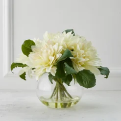 Dahlia In Glass - White