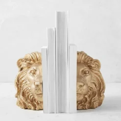 Lion Head Bookends