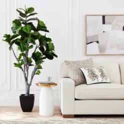 Faux Fiddle Leaf Tree 6 Faux Fiddle Leaf Tree -LOVESE Furniture Shop webimage 206346665 alt1 FIDDLE LEAF 6 GREEN rv