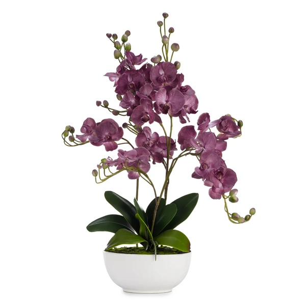 Faux Orchid Amethyst With Pot 1 Faux Orchid Amethyst With Pot