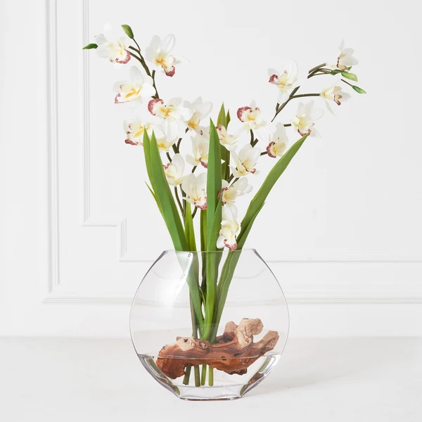 Cymbidium In Glass Vase 1 Cymbidium In Glass Vase