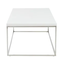 Cory Rectangle Coffee Table - White/Silver -LOVESE Furniture Shop webimage 602140178 ALT2