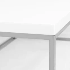 Cory Rectangle Coffee Table - White/Silver -LOVESE Furniture Shop webimage 602140178 DTL2