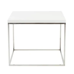 Cory Side Table - White/Silver