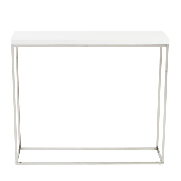 Cory Console Table - White/Silver 1 Cory Console Table - White/Silver