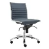 Darby Low Back Office Chair - Blue/Chrome