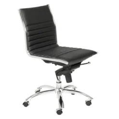 Darby Low Back Office Chair - Black/Chrome