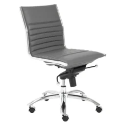 Darby Low Back Office Chair - Grey/Chrome