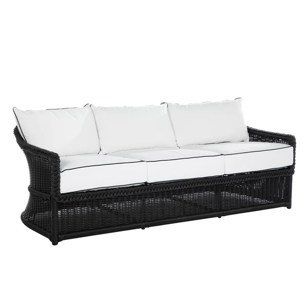 Emilia Ebony Sofa - White/Black 2 Emilia Ebony Sofa - White/Black - Image 2