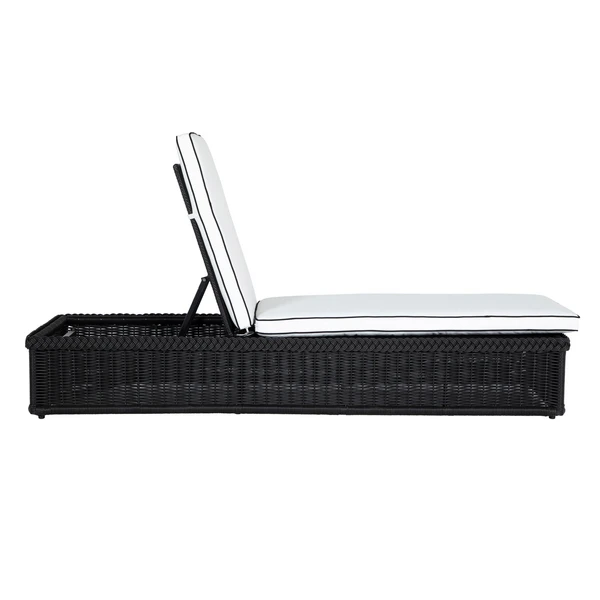 Emilia Ebony Chaise - White/Black 5 Emilia Ebony Chaise - White/Black - Image 5