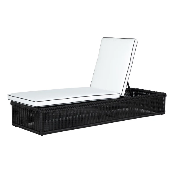 Emilia Ebony Chaise - White/Black 1 Emilia Ebony Chaise - White/Black