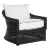Emilia Ebony Lounge Chair - White/Black